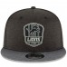 Men's Detroit Lions New Era Heather Black/Heather Charcoal 2018 NFL Sideline Road Black 9FIFTY Snapback Adjustable Hat 3058650